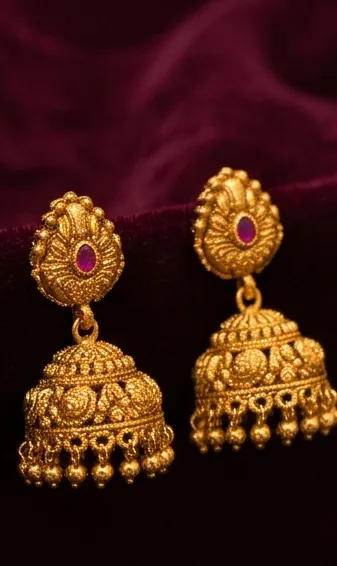 Peacock Nakshi Set, the jhumkas
