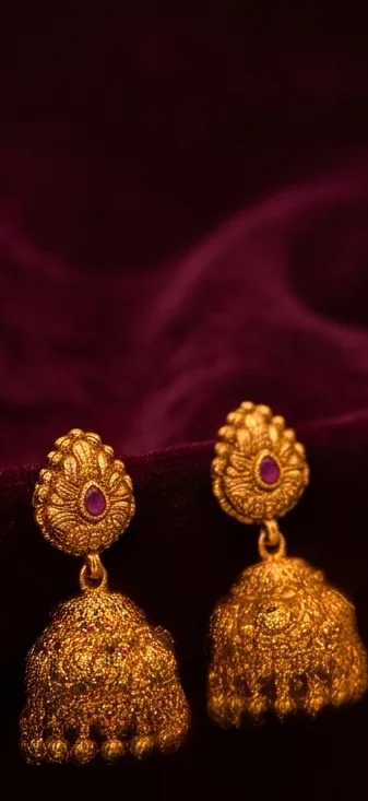 Lakshmi Ruby Set, the jhumkas